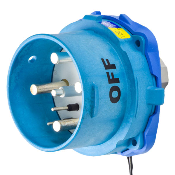 63-98167-262 - DSN150 INLET POLY BLUE SIZE 5 TYPE 4X IP 69 3P+N+G 150A 120/208 VAC 60 Hz +2 AUX